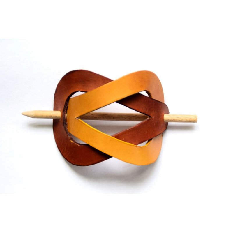 barrette cheveux en cuir artisanal