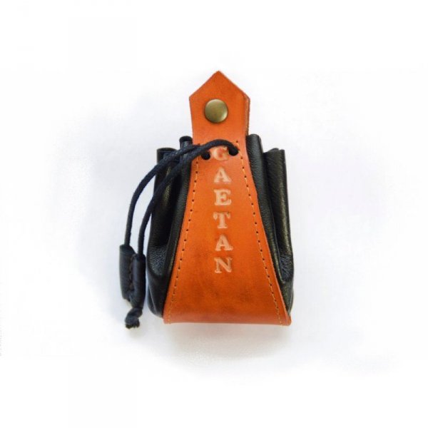 Bourse en cuir personnalisable au pr&eacute;nom