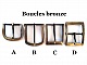 4 boucles de ceinture bronze 3,5 cm